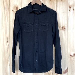 All Saints black button up XS